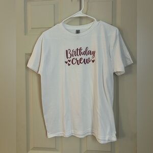 Gildan Birthday Crew Cotton White T-shirt Large